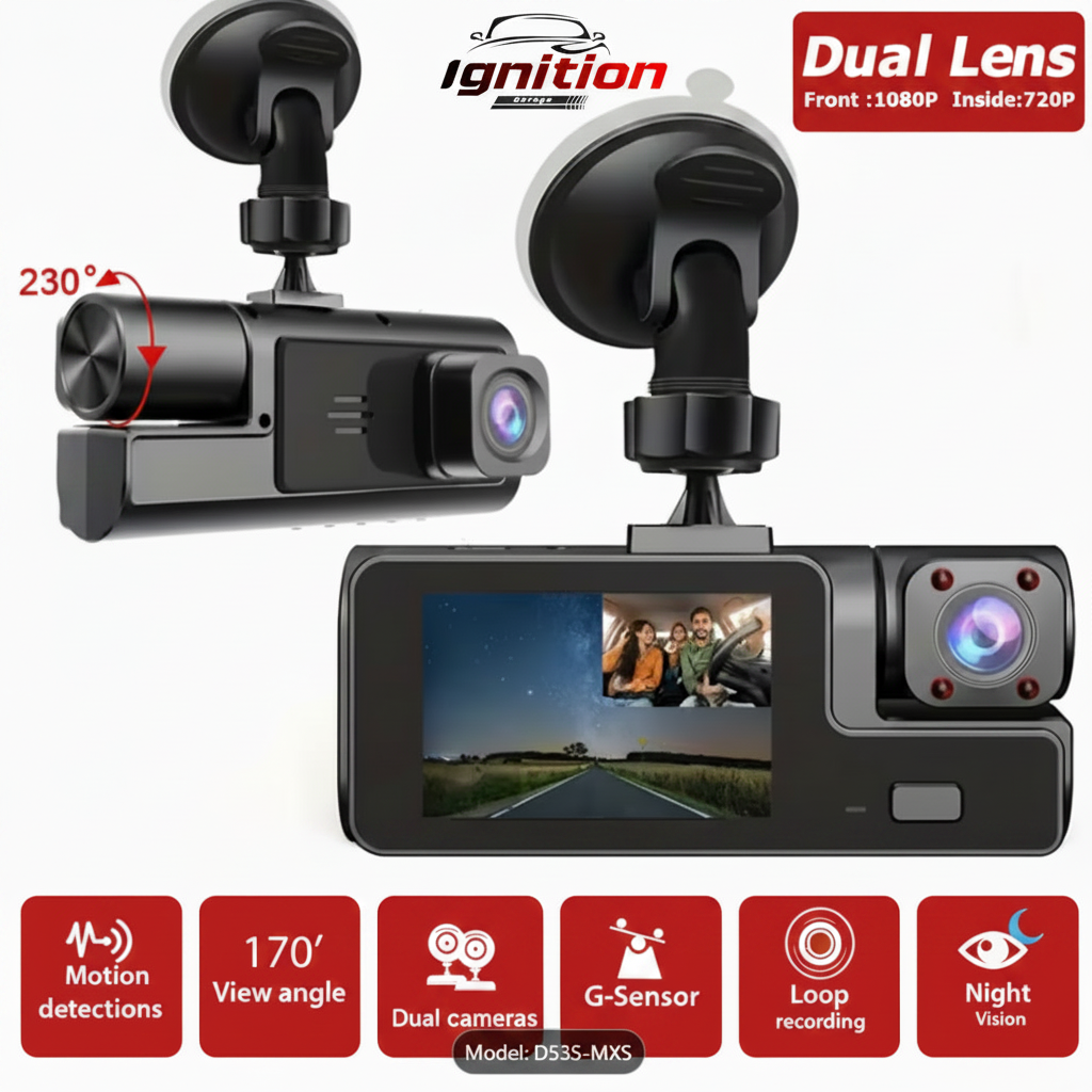 Ignition Garage™ Stay Protected Dual Cam (Dual Vision Dash Cam)
