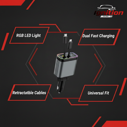 Ignition Garage™ — Retractable Car Charger & Starry Sky