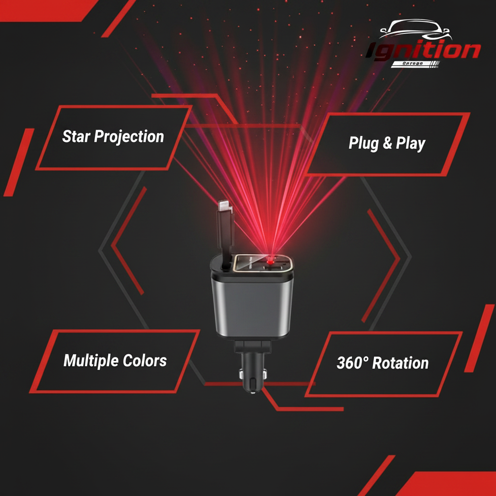 Ignition Garage™ — Retractable Car Charger & Starry Sky
